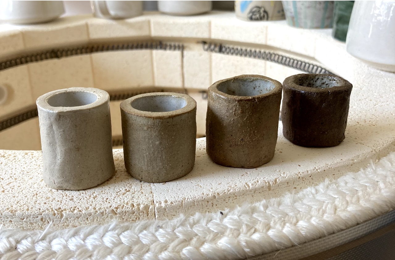 4 columns of wild clay rings